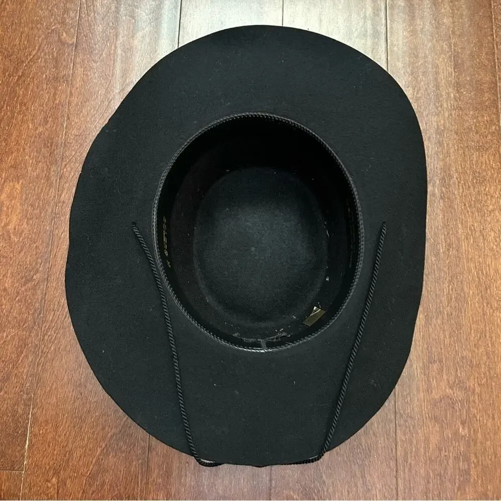 Vintage Golden Gate Hat & Cap Co. Black 100% Wool Western “Bolero”Hat, Size XL